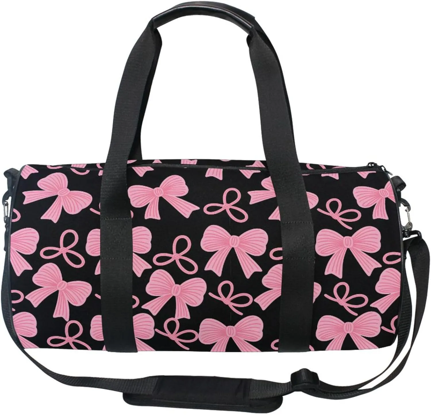 MNSRUU Sports Duffel Bags, Pink Bow Athletic Gym Bag Overnight Workout Travel Tote Luggage for Men Women Yoga