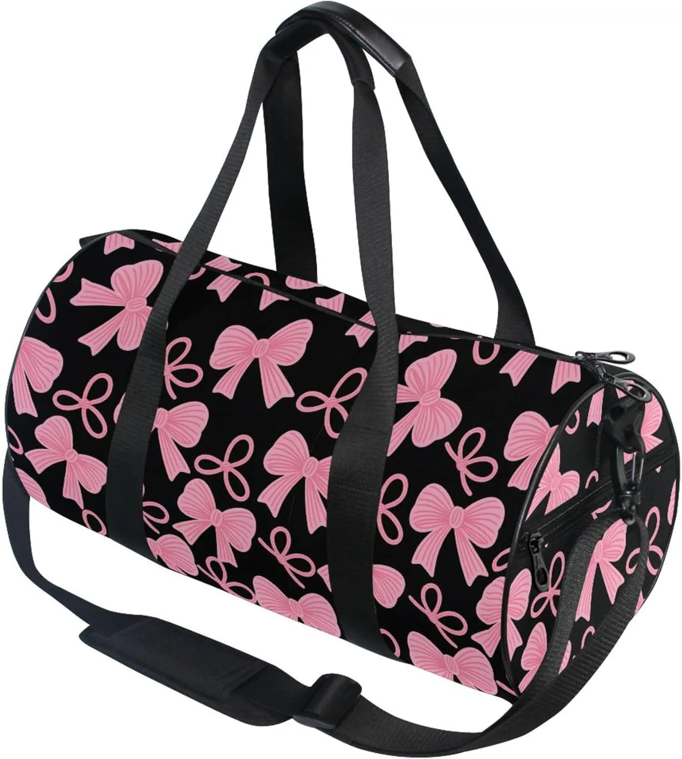 MNSRUU Sports Duffel Bags, Pink Bow Athletic Gym Bag Overnight Workout Travel Tote Luggage for Men Women Yoga