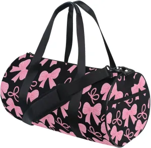 MNSRUU Sports Duffel Bags, Pink Bow Athletic Gym Bag Overnight Workout Travel Tote Luggage for Men Women Yoga