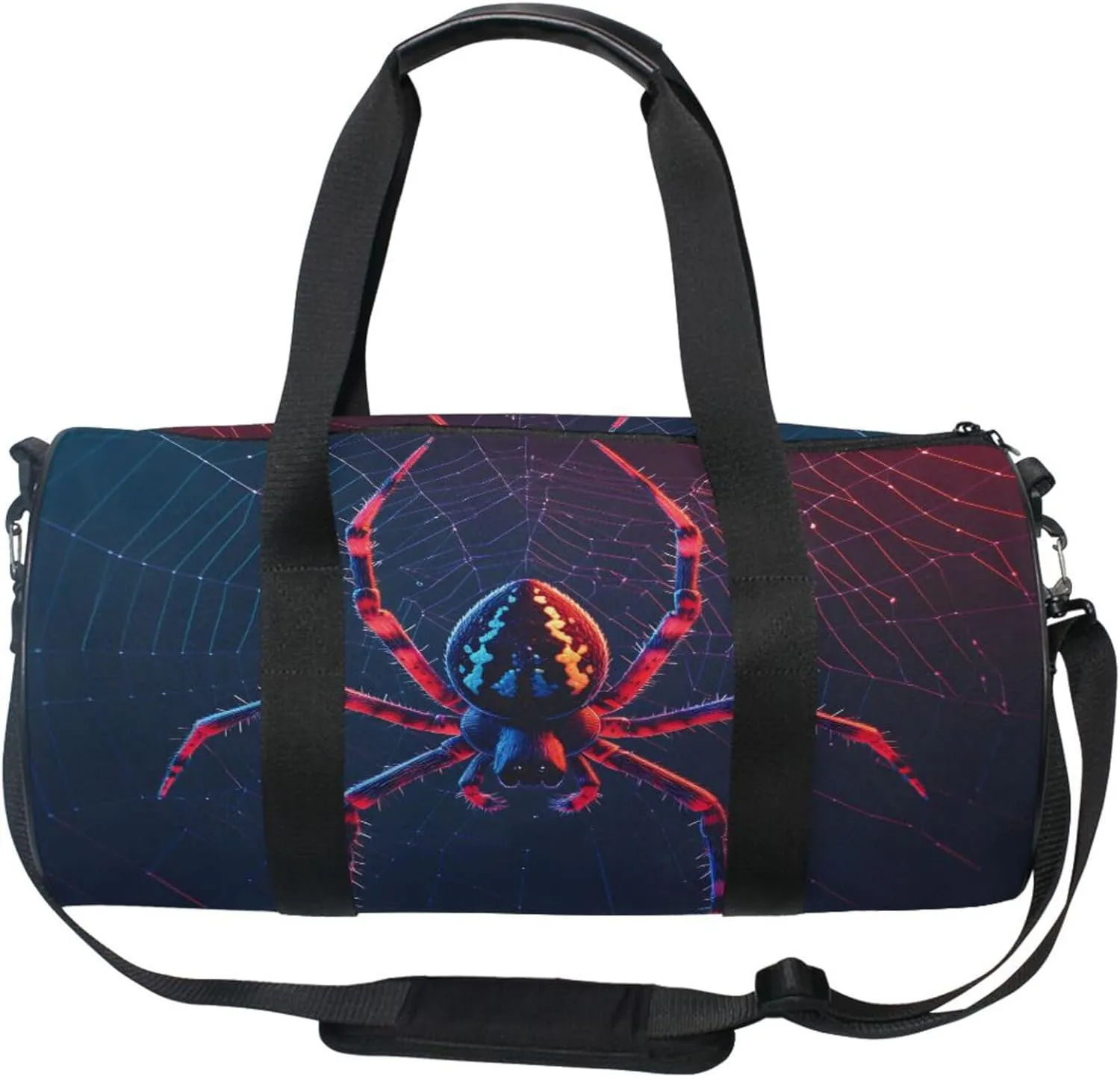 MNSRUU Sports Duffel Bags, Spider Athletic Gym Bag Overnight Workout Travel Tote Luggage for Men Women Yoga