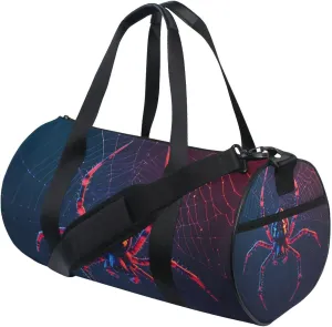 MNSRUU Sports Duffel Bags, Spider Athletic Gym Bag Overnight Workout Travel Tote Luggage for Men Women Yoga