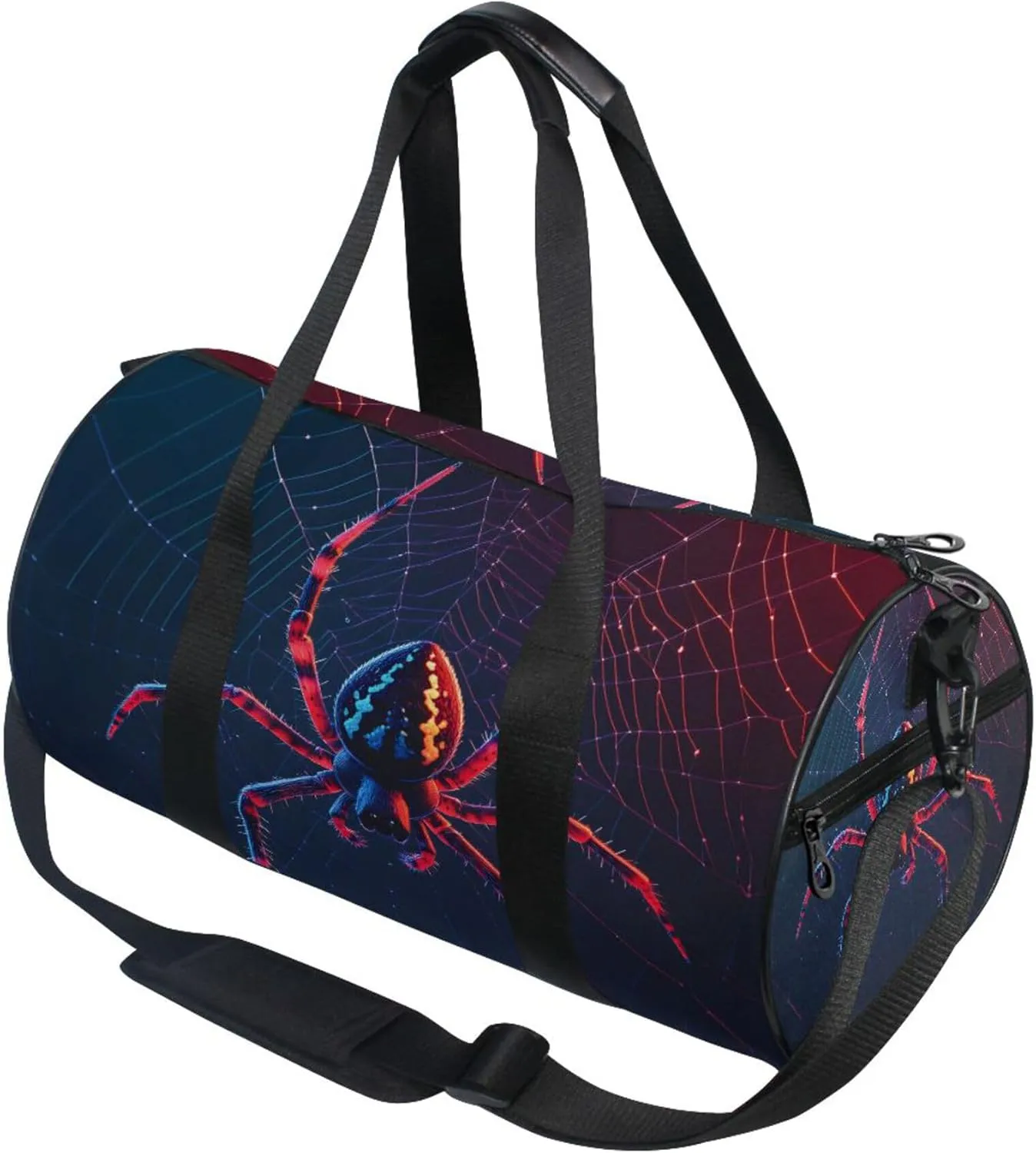 MNSRUU Sports Duffel Bags, Spider Athletic Gym Bag Overnight Workout Travel Tote Luggage for Men Women Yoga