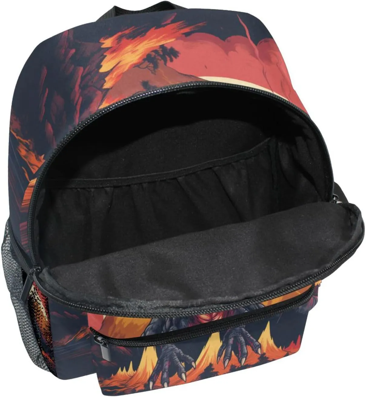 MNSRUU Toddler Backpack, Dinosaur Volcano Illustration Kids Backpack Small Backpack for Boys Girls Kawaii Preschool Backpack Mini School Backpack Travel Backpack