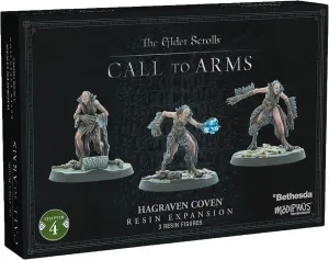 Modiphius Entertainment: The Elder Scrolls: Call to Arms: Hagraven Coven - 3 Figures, 32mm Unpainted Resin RPG Miniatures, Scenic Bases, Chapter 4