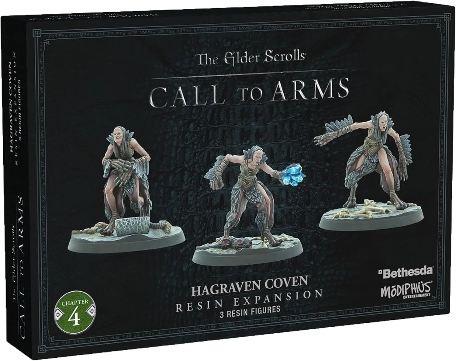Modiphius Entertainment: The Elder Scrolls: Call to Arms: Hagraven Coven - 3 Figures, 32mm Unpainted Resin RPG Miniatures, Scenic Bases, Chapter 4