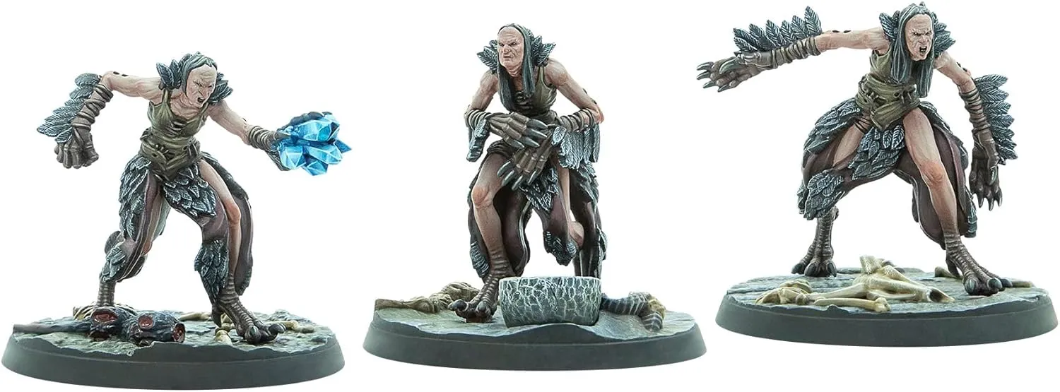 Modiphius Entertainment: The Elder Scrolls: Call to Arms: Hagraven Coven - 3 Figures, 32mm Unpainted Resin RPG Miniatures, Scenic Bases, Chapter 4