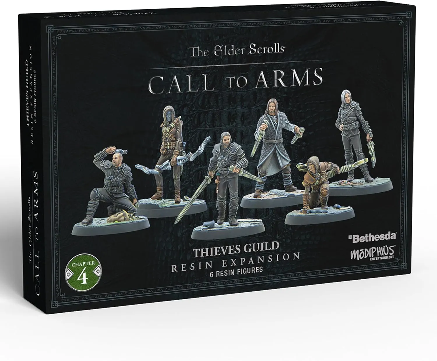 Modiphius: The Elder Scrolls: Call to Arms: Thieves Guild - 6 Figure Resin Expansion, Chapter 4, Unpainted, 32mm Miniatures with Scenic Bases, RPG