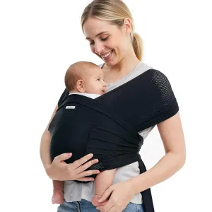 Momcozy Baby Carrier AirMesh - The Perfect Summer Sling for Newborns to Toddler 8-35 lbs - Cooling Fabric Baby Wrap, Hands Free, Lightweight and Ergonomic, Black