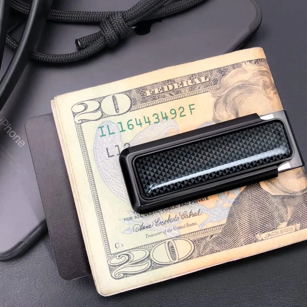 Money Clip - Minimalist Slim Wallet Alternative for Front Pocket Carry - Cash and Credit Card Holder for Men