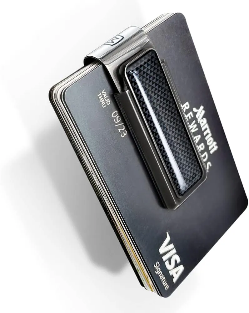 Money Clip - Minimalist Slim Wallet Alternative for Front Pocket Carry - Cash and Credit Card Holder for Men