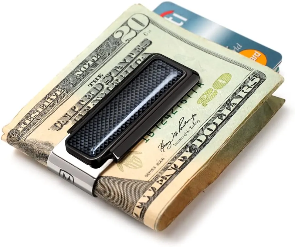Money Clip - Minimalist Slim Wallet Alternative for Front Pocket Carry - Cash and Credit Card Holder for Men