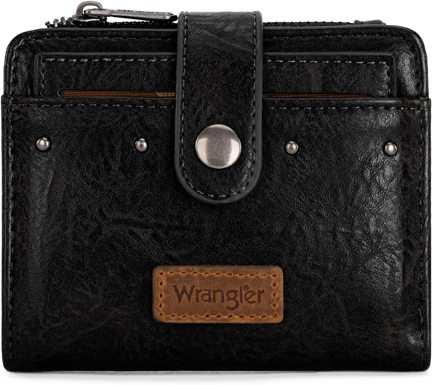 Montana West X Wrangler Womens Small Wallet Bifold Women's Wallets RFID Wallet Women Black Wallets for Women Ladies Female Small Wallett with Removable ID Window