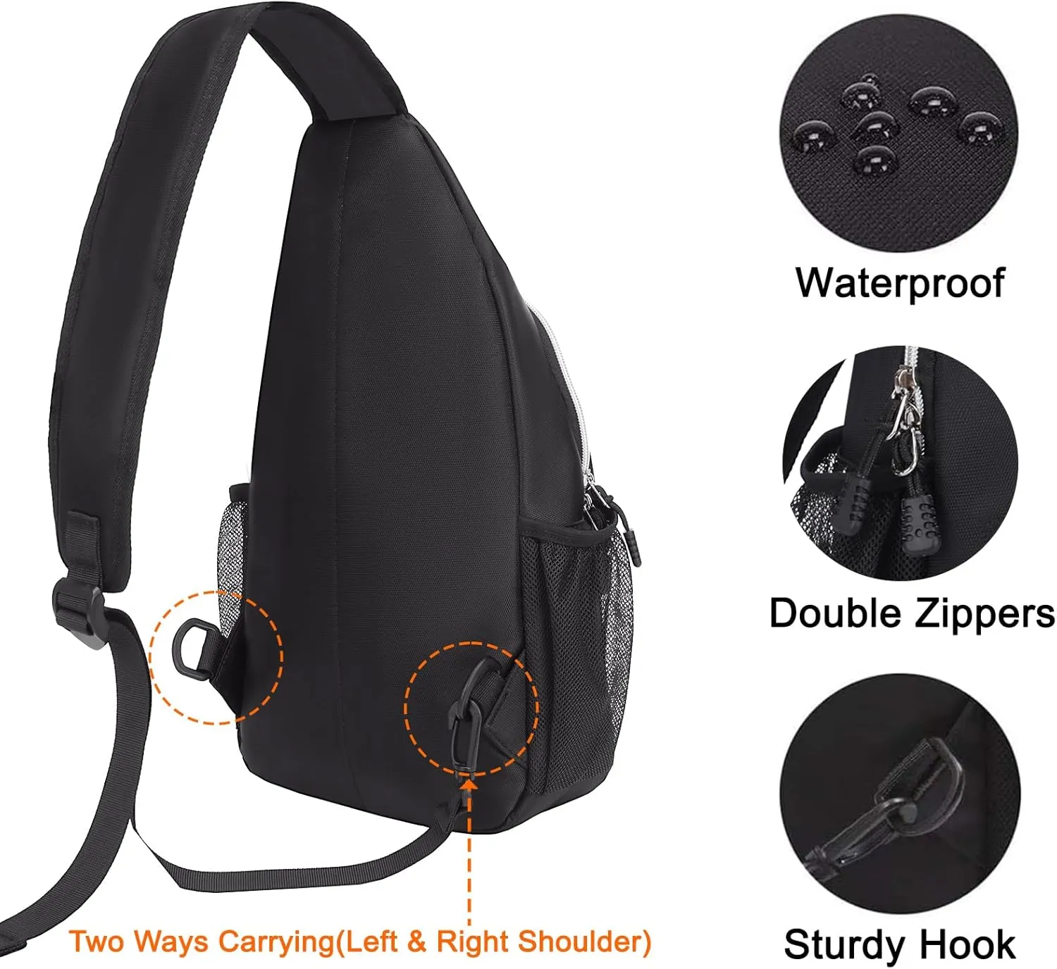 MOSISO Sling Backpack, Multipurpose Crossbody Shoulder Bag Travel Hiking Daypack