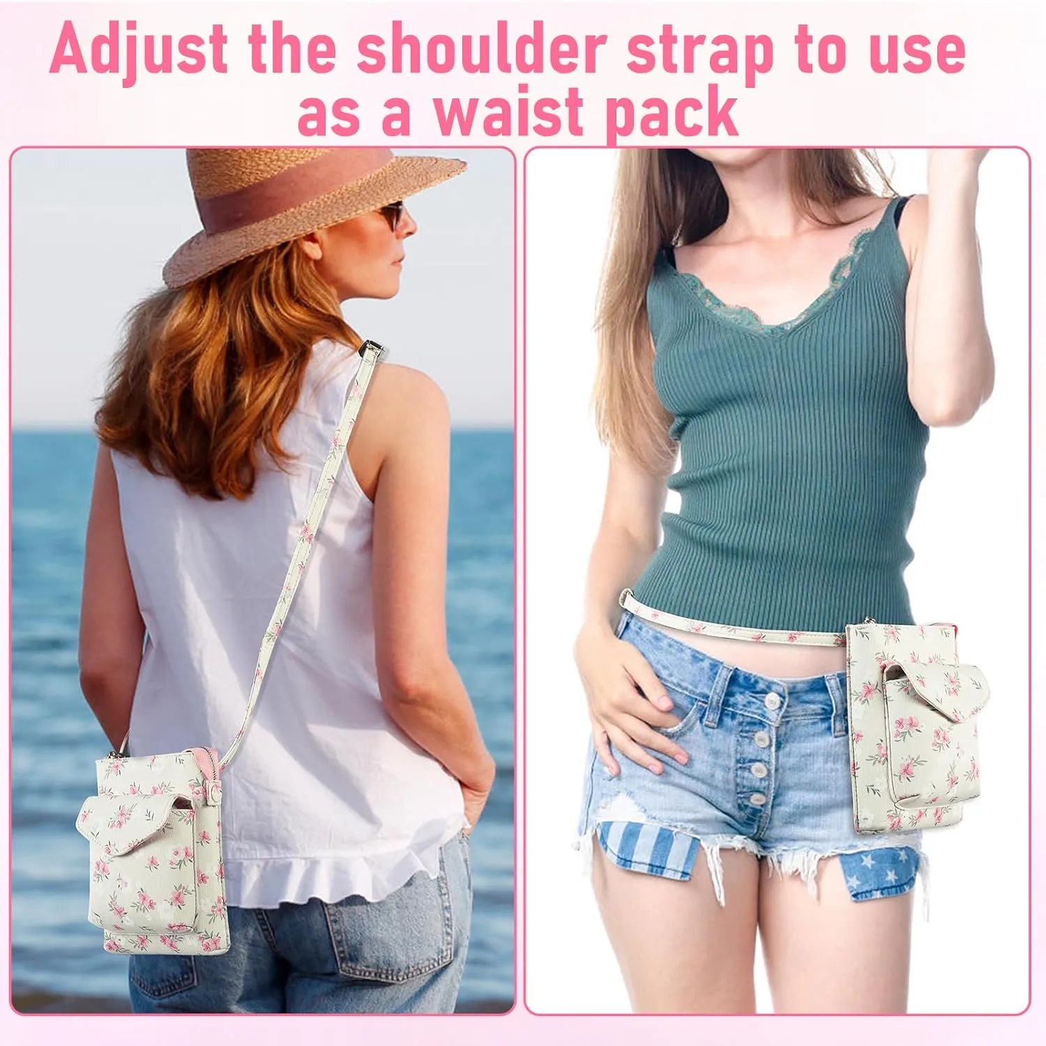 Multi functional ink painting pattern bag Sling Bag phone purse crossbody for women