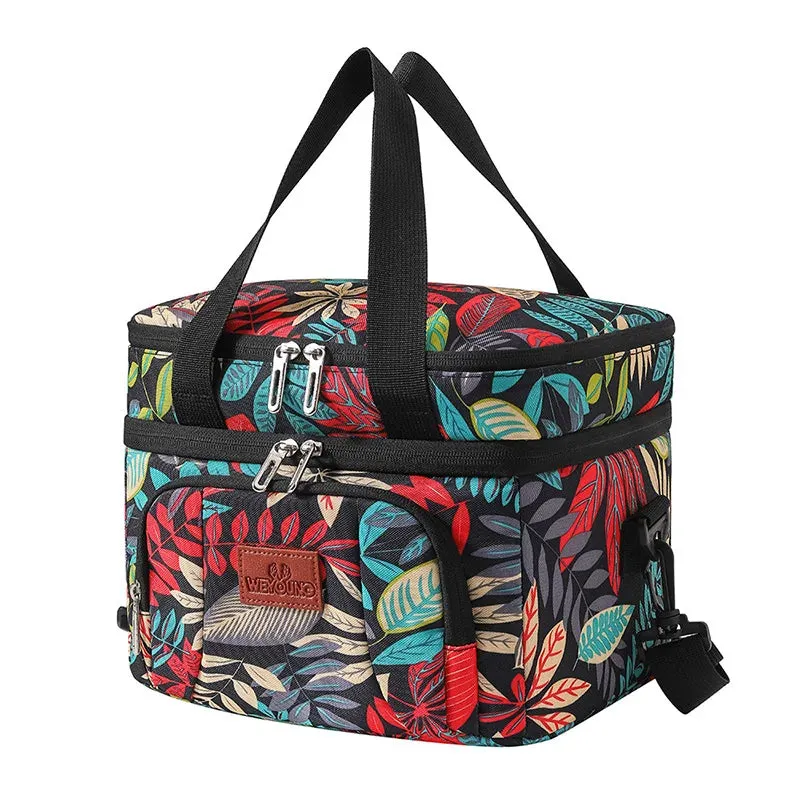 Multifunctional Double Layers Tote Cooler Lunch Bags