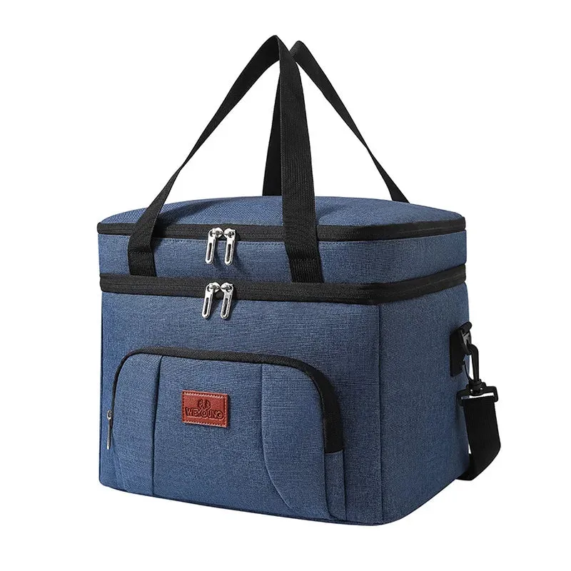 Multifunctional Double Layers Tote Cooler Lunch Bags