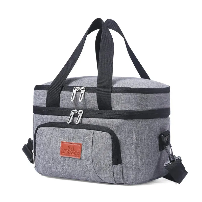 Multifunctional Double Layers Tote Cooler Lunch Bags