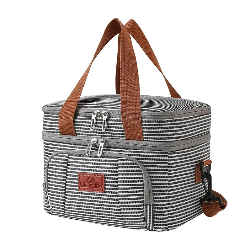 Multifunctional Double Layers Tote Cooler Lunch Bags