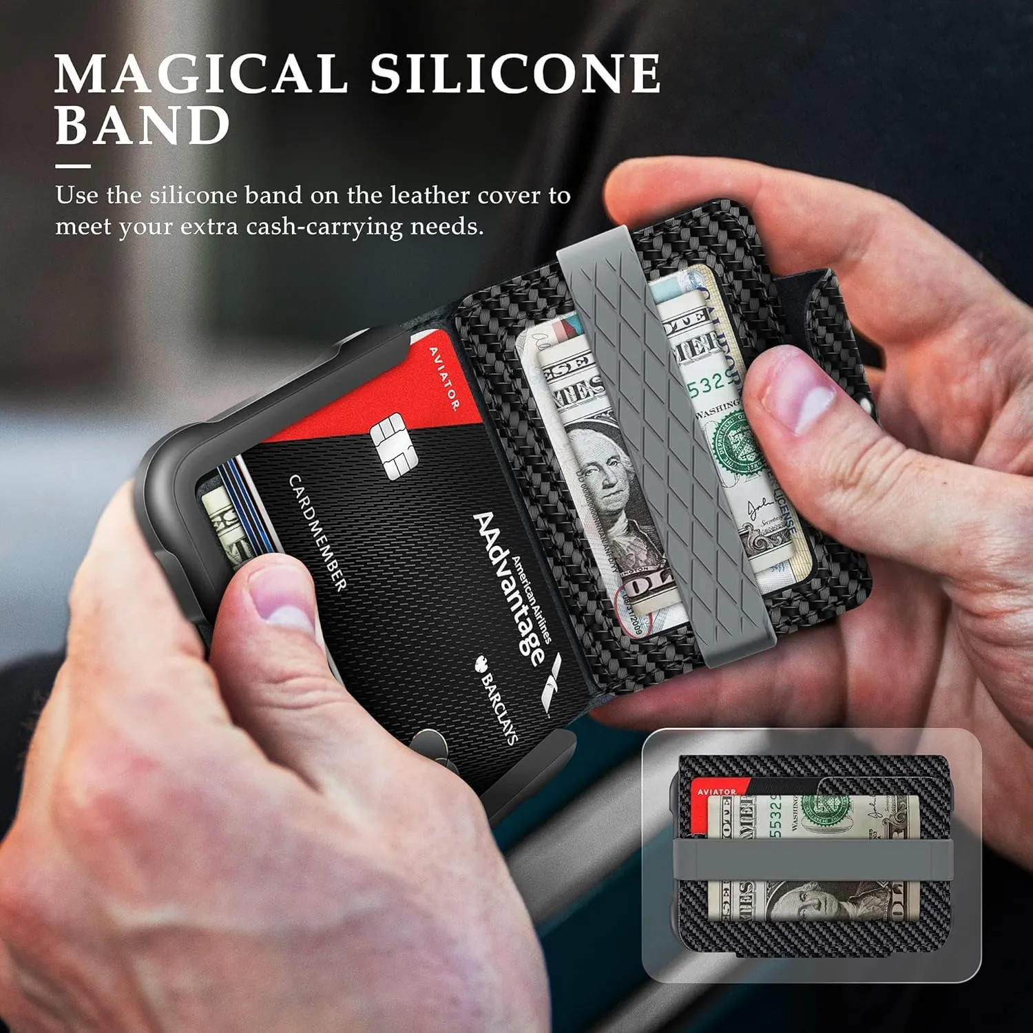 MURADIN Minimalist Slim Business Bifold Wallet for Men - Tactical Front Pocket Wallet with RFID Protection and Secure Card Holder