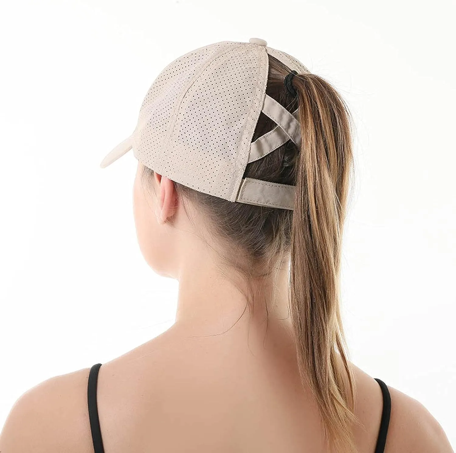 Muryobao 2 Packs Womens Criss Cross Ponytail Baseball Cap High Messy Bun Ponycap Quick Drying Mesh Outdoor Sports Travel Hat