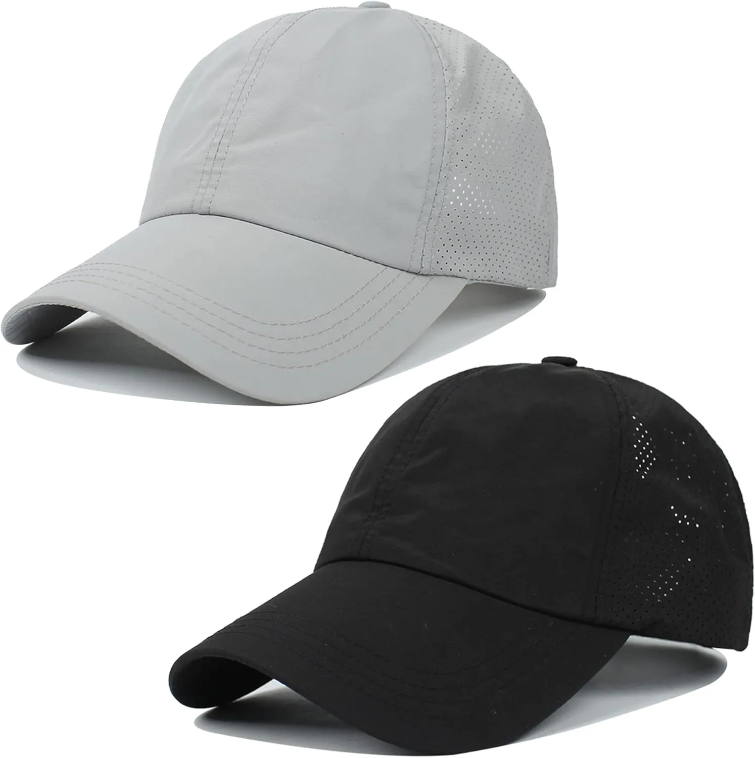 Muryobao 2 Packs Womens Criss Cross Ponytail Baseball Cap High Messy Bun Ponycap Quick Drying Mesh Outdoor Sports Travel Hat