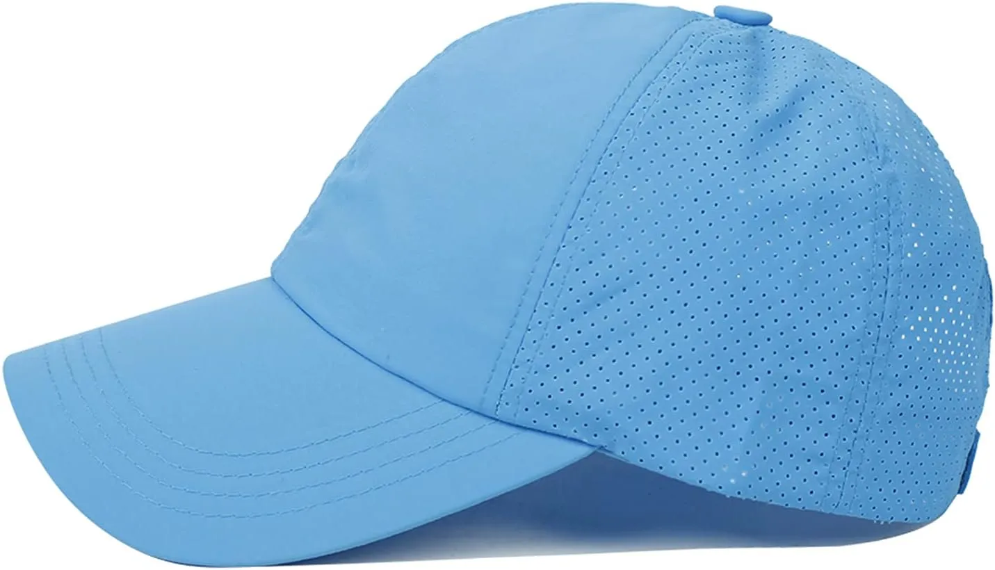 Muryobao 2 Packs Womens Criss Cross Ponytail Baseball Cap High Messy Bun Ponycap Quick Drying Mesh Outdoor Sports Travel Hat