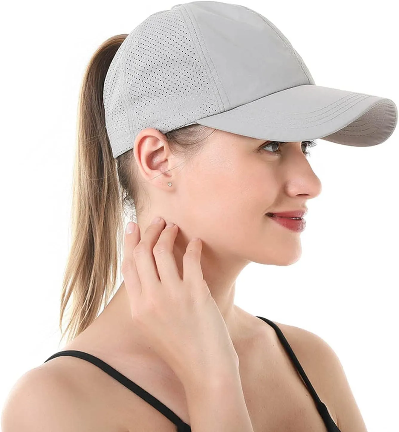 Muryobao 2 Packs Womens Criss Cross Ponytail Baseball Cap High Messy Bun Ponycap Quick Drying Mesh Outdoor Sports Travel Hat