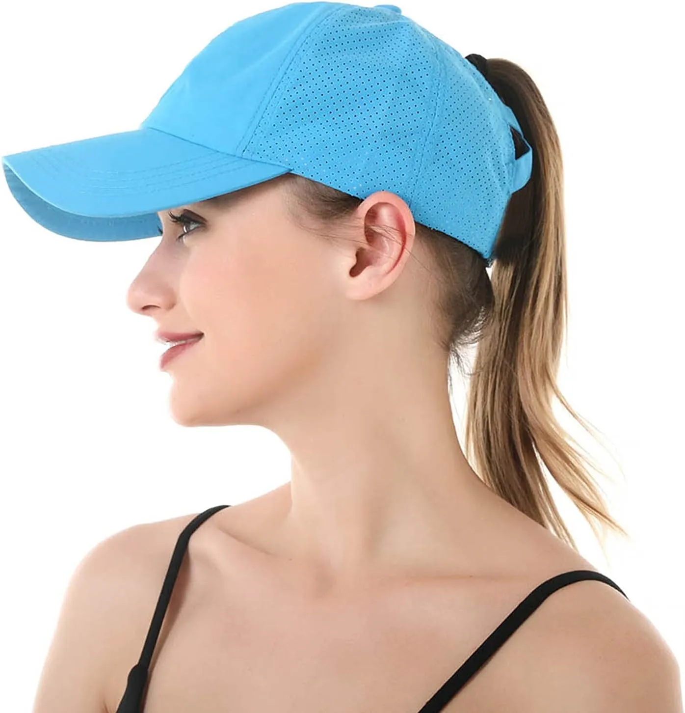 Muryobao 2 Packs Womens Criss Cross Ponytail Baseball Cap High Messy Bun Ponycap Quick Drying Mesh Outdoor Sports Travel Hat