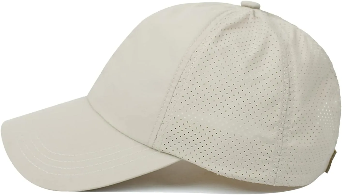 Muryobao 2 Packs Womens Criss Cross Ponytail Baseball Cap High Messy Bun Ponycap Quick Drying Mesh Outdoor Sports Travel Hat