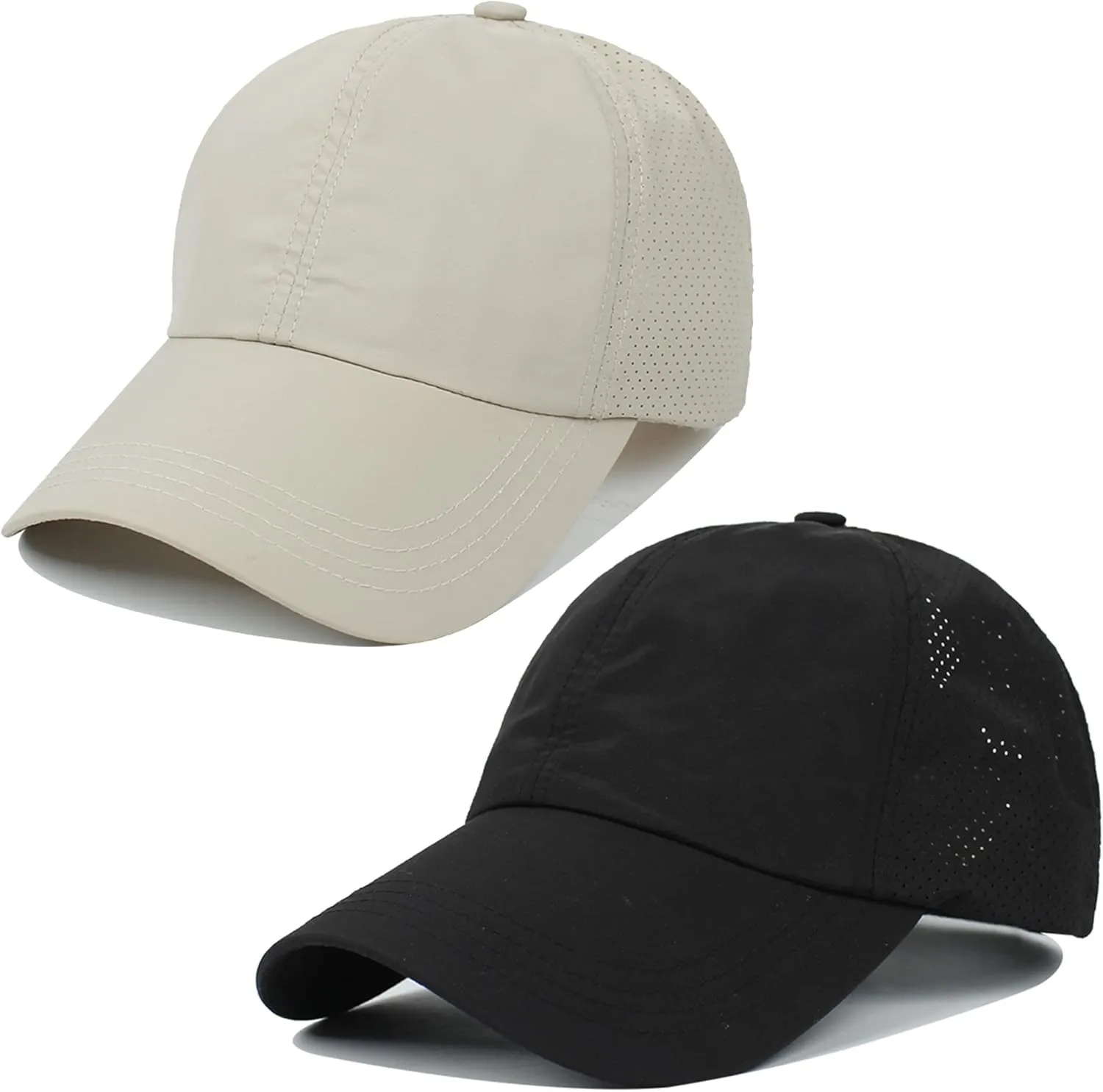 Muryobao 2 Packs Womens Criss Cross Ponytail Baseball Cap High Messy Bun Ponycap Quick Drying Mesh Outdoor Sports Travel Hat