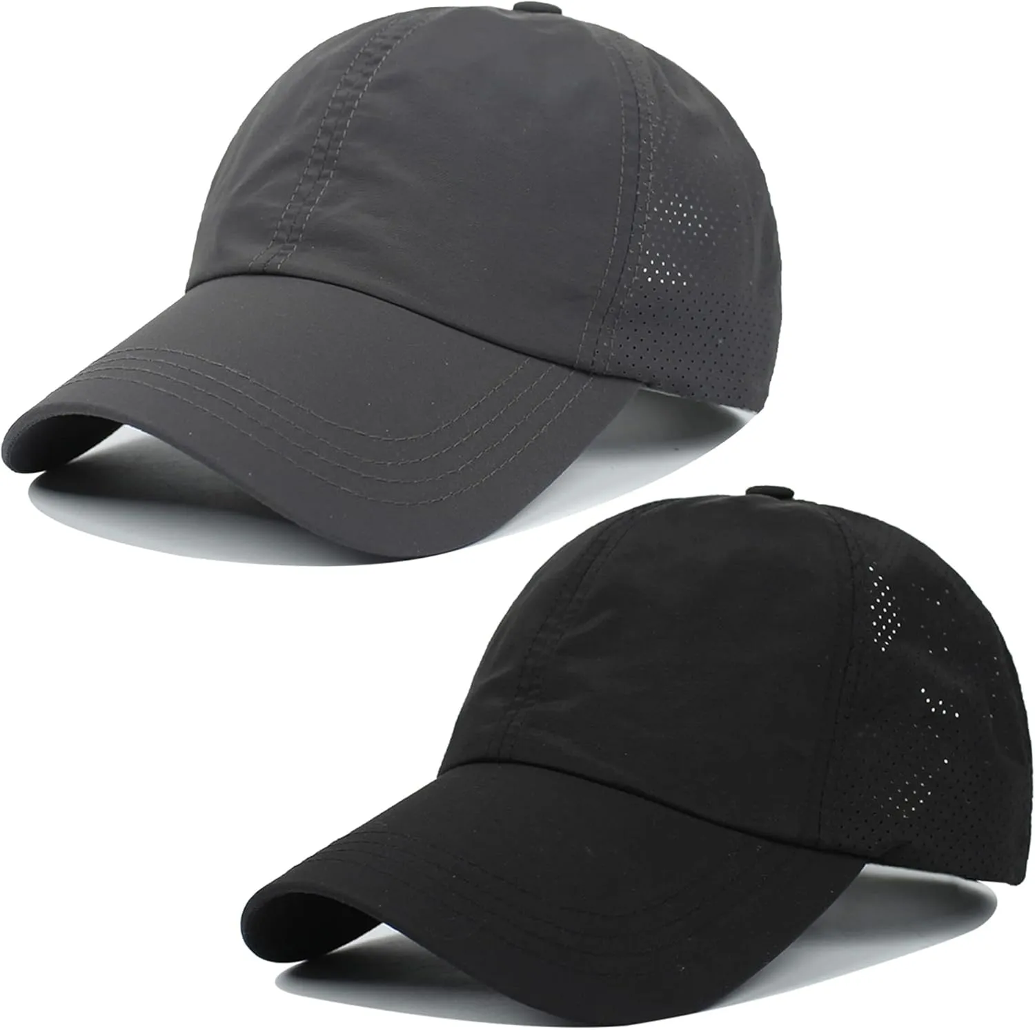 Muryobao 2 Packs Womens Criss Cross Ponytail Baseball Cap High Messy Bun Ponycap Quick Drying Mesh Outdoor Sports Travel Hat