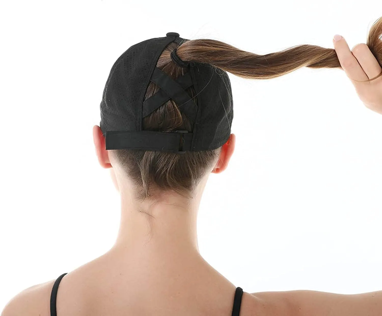 Muryobao 2 Packs Womens Criss Cross Ponytail Baseball Cap High Messy Bun Ponycap Quick Drying Mesh Outdoor Sports Travel Hat