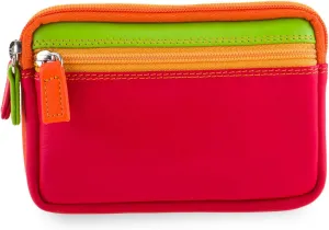 mywalit Small Leather Double Zip Purse | Coin Pocket & Zipped Compartment | Card Slot | Jamaica | Stylish & Compact Accessory for Men & Women | Perfect for Everyday Use
