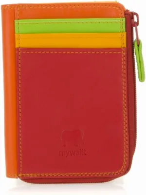 mywalit Small Zip Leather Purse | 3 Card Slots | ID Window & Coin Pocket | Jamaica | Stylish & Compact Accessory for Men & Women | Perfect for Everyday Use