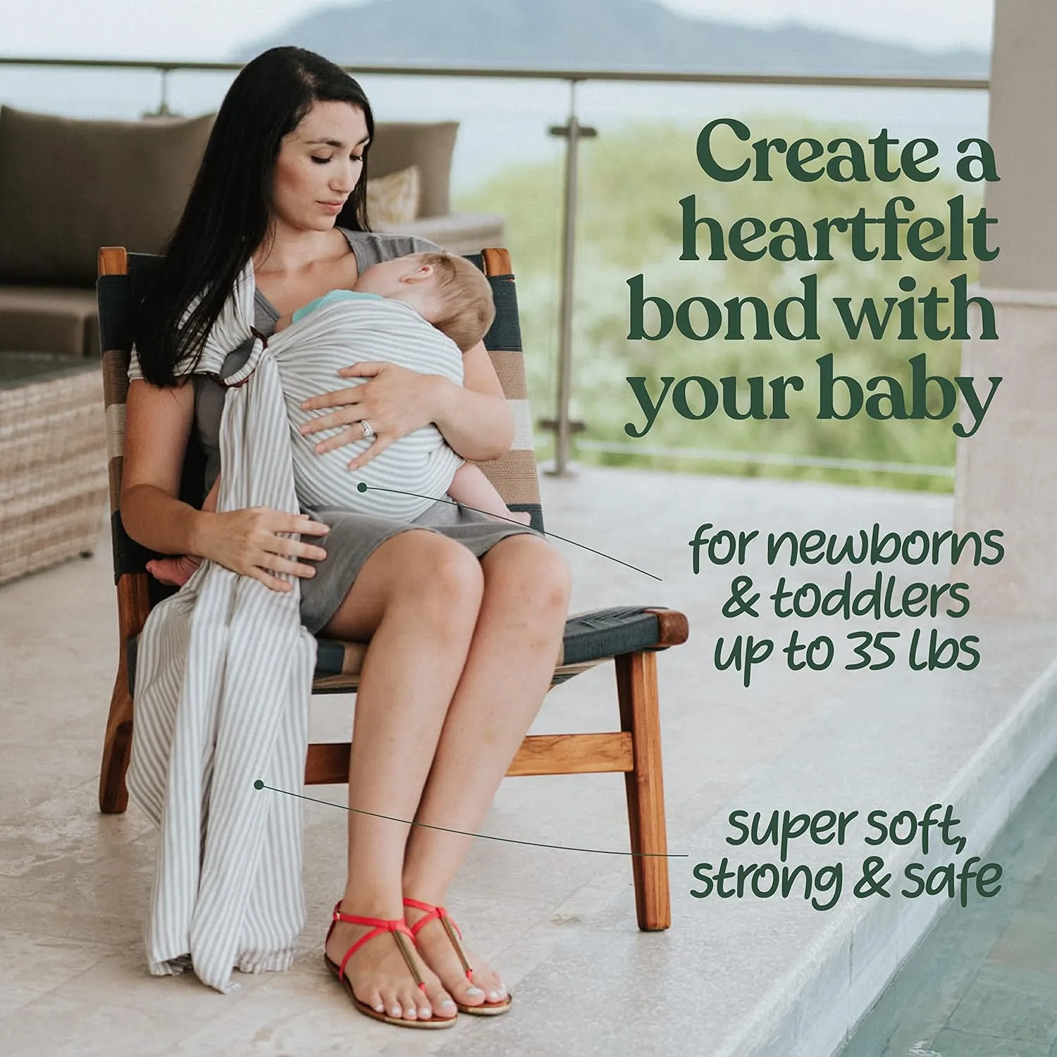 Nalakai Luxury Ring Sling Baby Carrier, Soft Linen Baby Sling, Baby Wrap, Wear Your Little One Close to Your Heart, Comfort, Style