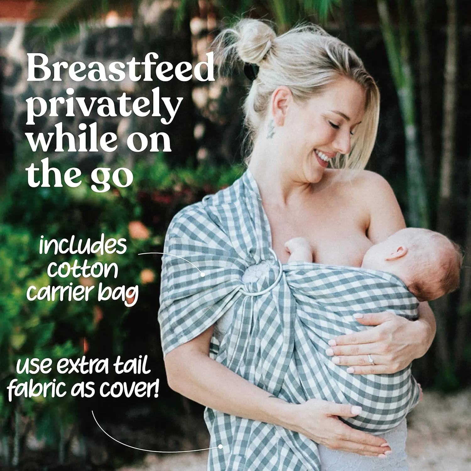 Nalakai Luxury Ring Sling Baby Carrier, Soft Linen Blend Baby Sling, Baby Wrap, Wear Your Little One Close to Your Heart, Comfort, Style