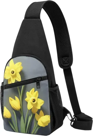 Narcissus Flower Sling Bags For Man And Women Crossbody Chest Bag Shoulder Bag For Casual Sport Daypack