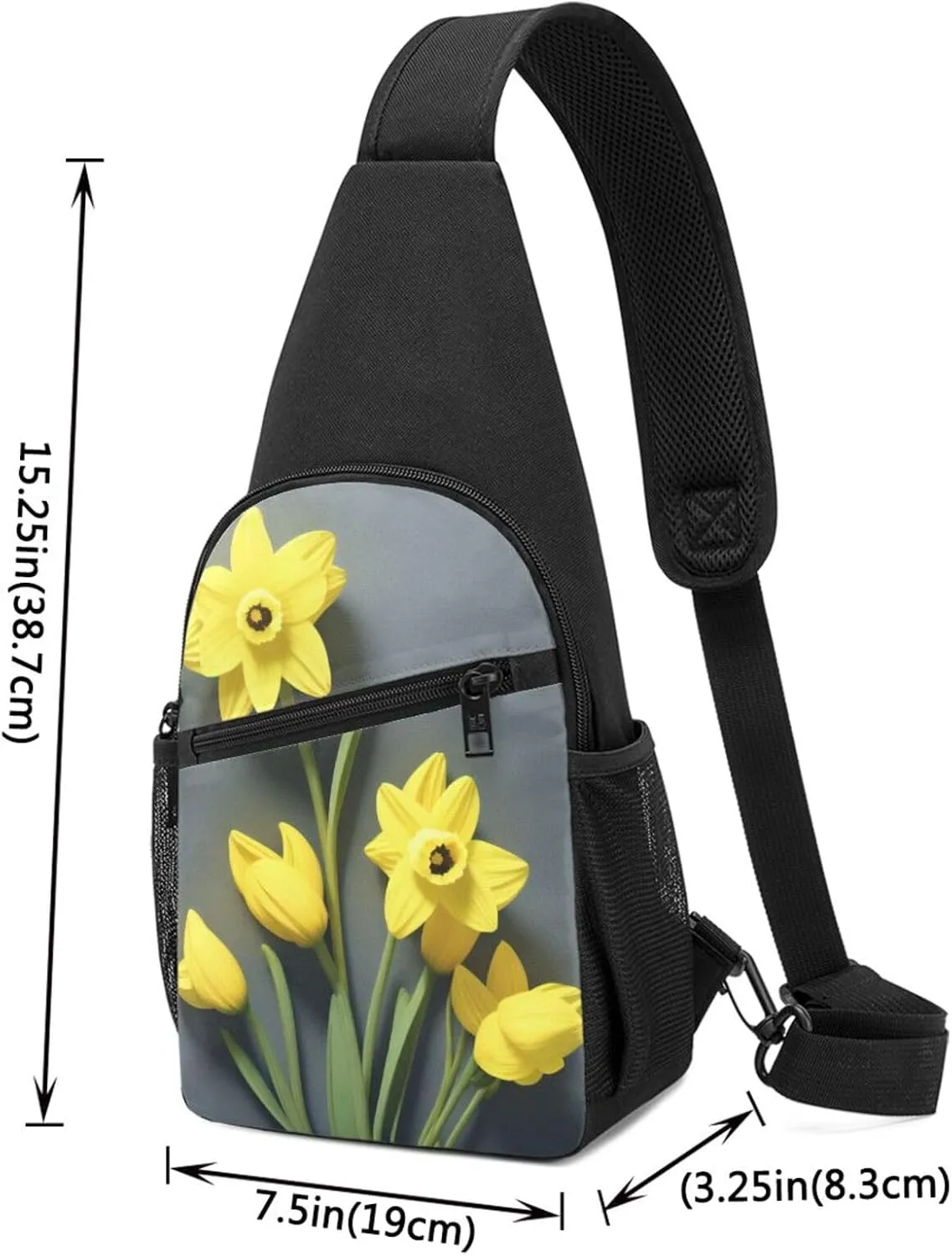 Narcissus Flower Sling Bags For Man And Women Crossbody Chest Bag Shoulder Bag For Casual Sport Daypack