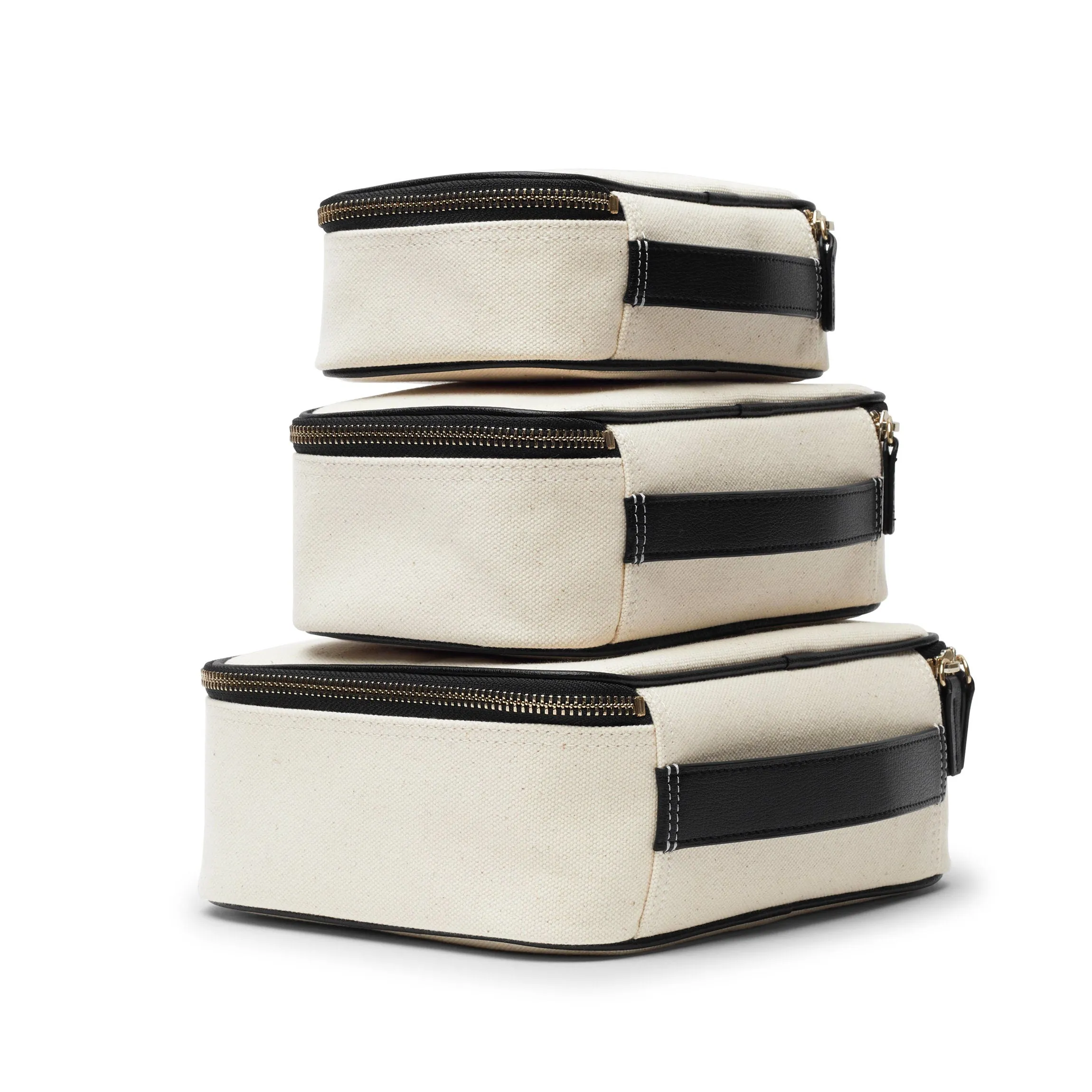 Nested Travel Organizer Trio in Canvas Natural Canvas/Black