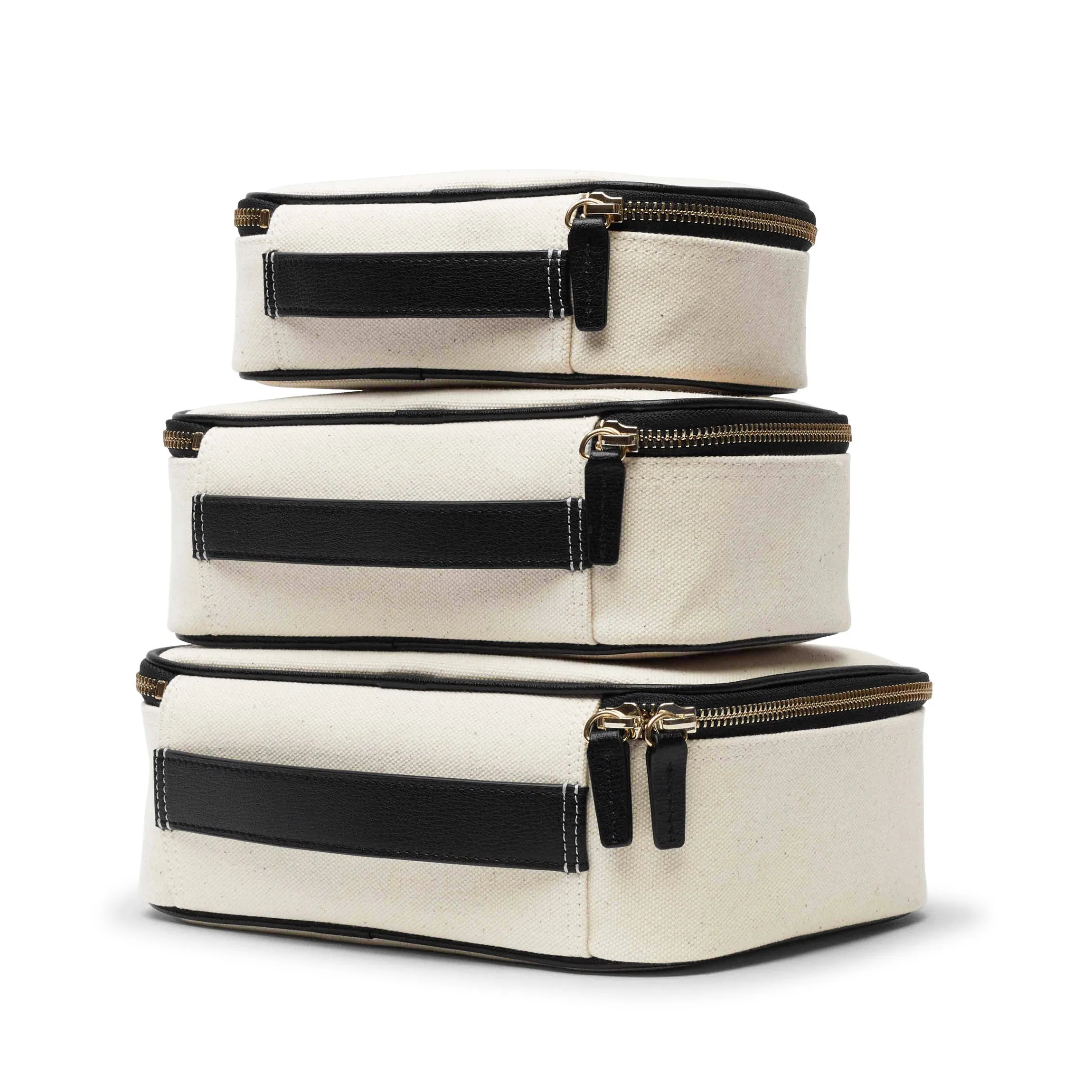 Nested Travel Organizer Trio in Canvas Natural Canvas/Black
