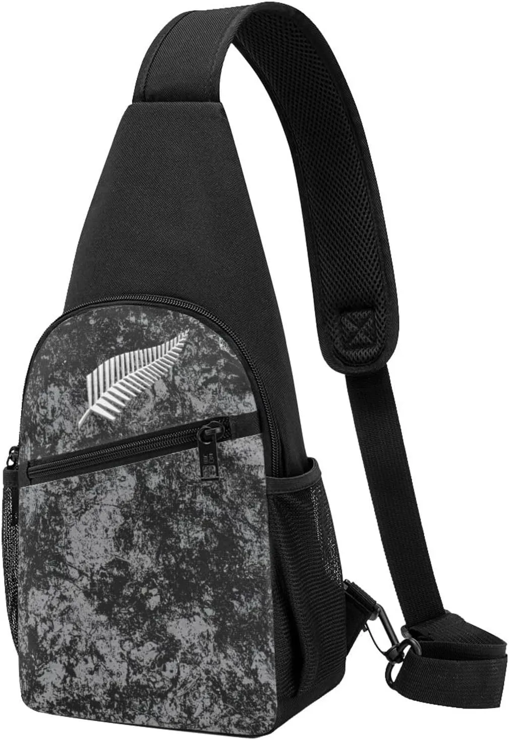New Zealand Maori Fern Sling Bag Crossbody Backpack Shoulder Casual Daypack Bags for Men Women