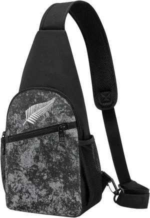 New Zealand Maori Fern Sling Bag Crossbody Backpack Shoulder Casual Daypack Bags for Men Women