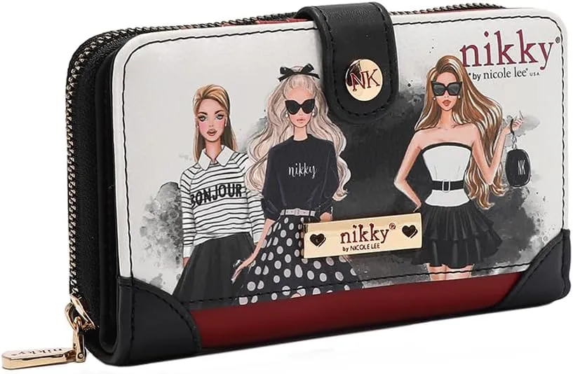Nicole Lee NIKKY Compact Wallet, Vegan Leather, 8 Card Slots (TRIO)