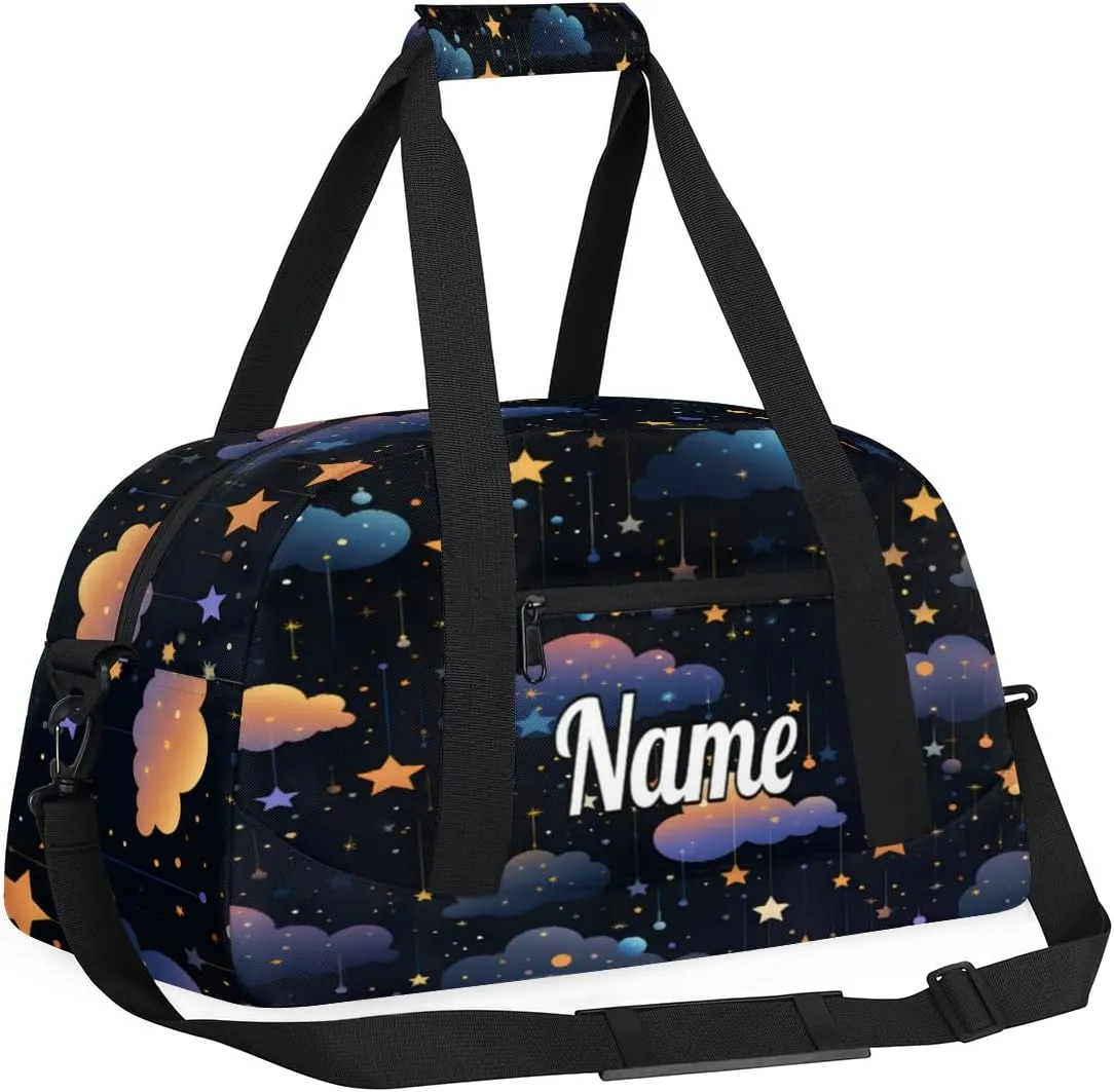 Night Starry Sky Personalized Dance Bag for Girls Boys Sport Duffel Bag with Your Name Kids Gymnastics Travel Bags