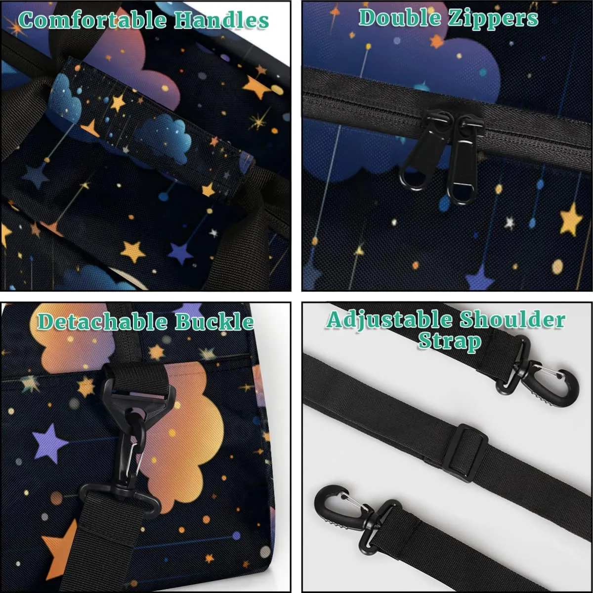 Night Starry Sky Personalized Dance Bag for Girls Boys Sport Duffel Bag with Your Name Kids Gymnastics Travel Bags