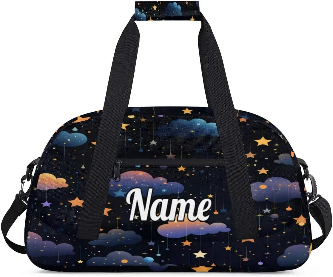 Night Starry Sky Personalized Dance Bag for Girls Boys Sport Duffel Bag with Your Name Kids Gymnastics Travel Bags