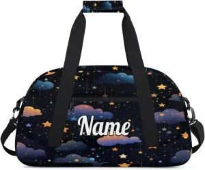 Night Starry Sky Personalized Dance Bag for Girls Boys Sport Duffel Bag with Your Name Kids Gymnastics Travel Bags