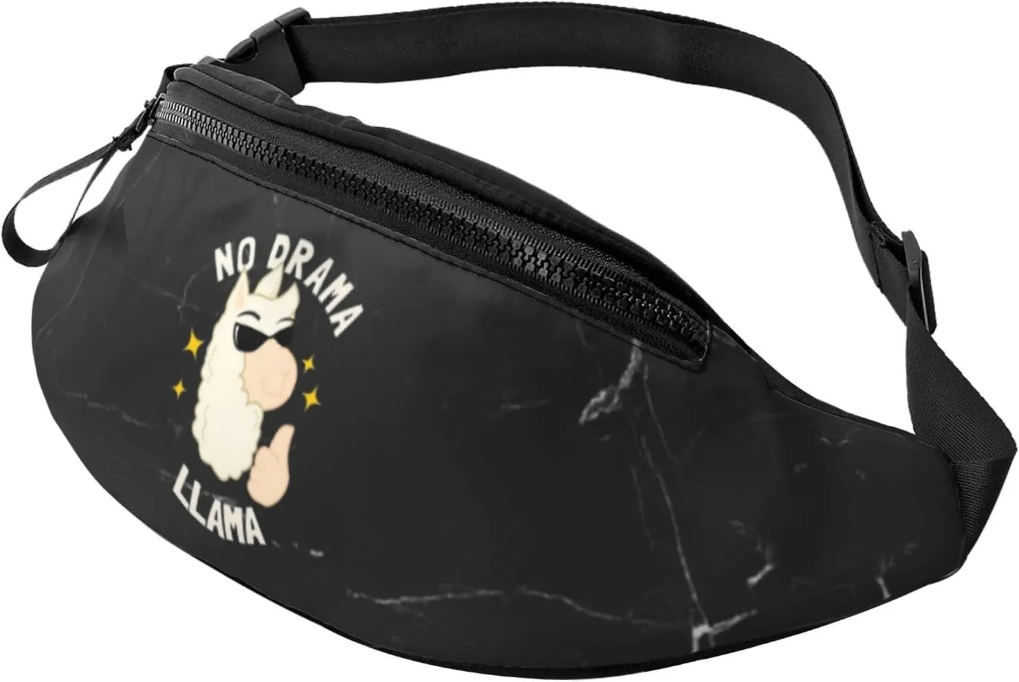 No Drama Llama Crossbody fanny pack for men and women, ideal for travel, sports and running, Black