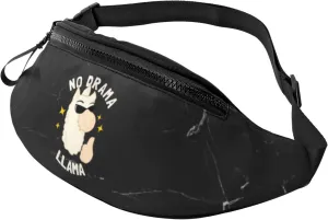 No Drama Llama Crossbody fanny pack for men and women, ideal for travel, sports and running, Black