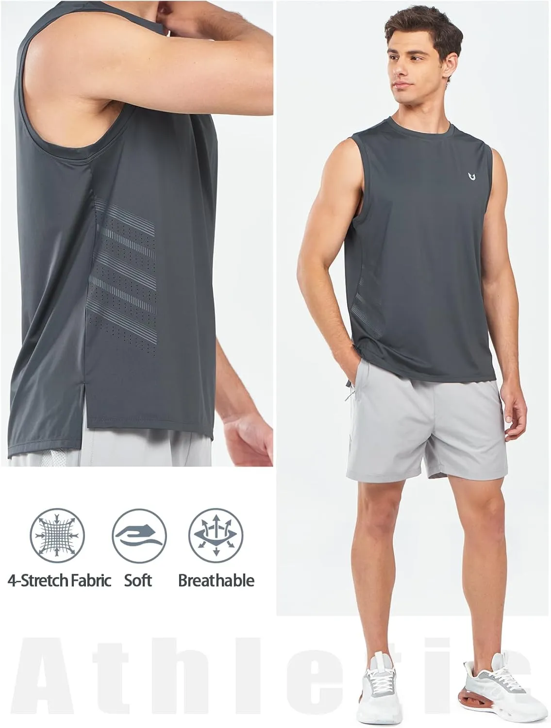 NORTHYARD Men's Athletic Workout Tank Top Running Gym Sleeveless Shirts Quick Dry Lightweight Training Sport Muscle Tank